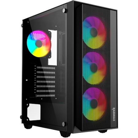 Raidmax Vector V100 RGB Mid-Tower Gaming Case | FEATURING A SLEEK AND MODERN MESH DESIGN