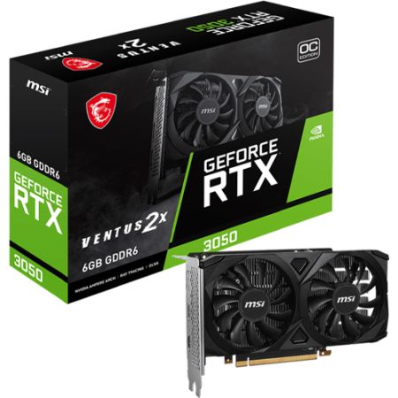 MSI GeForce RTX 3050 VENTUS 2X 6GB GDDR6 OC Graphics Card