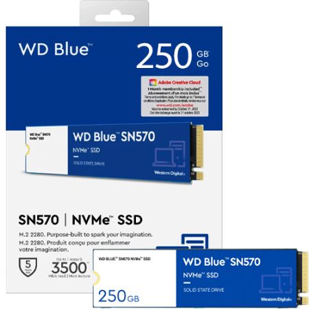 WD Blue SN570 250GB NVMe M.2 2280 PCI Express SSD | Western Digital