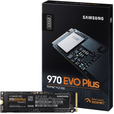 SAMSUNG 970 EVO Plus 500GB NVMe M.2 Internal SSD, V-NAND Technology, Storage and Memory Expansion for Gaming, Graphics, Rendering, Max Speed.