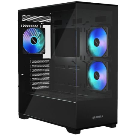 Raidmax i801 ARGB Mid-Tower Gaming Case | Sleek & Frameless Crystal