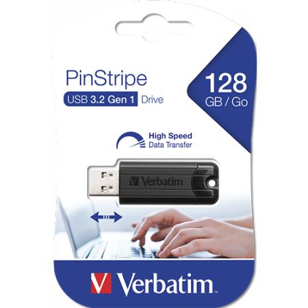 Verbatim 128GB PinStripe USB Flash Drive Pen