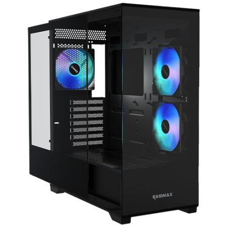 Raidmax i801 ARGB Mid-Tower Gaming Case | Sleek & Frameless Crystal