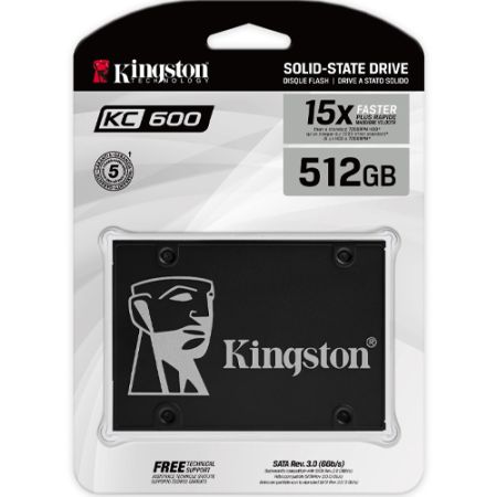 Kingston KC600 512GB 2.5 Inch SATA III SSD (3D TLC)