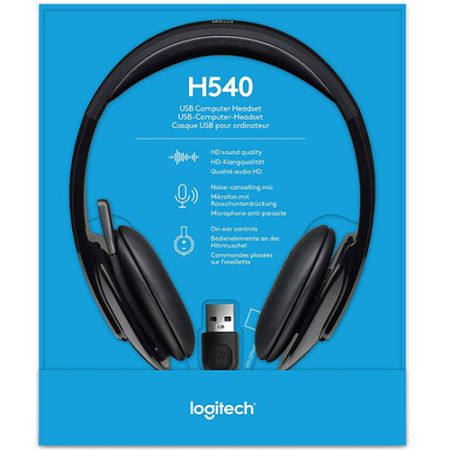 Logitech H540 USB Headset with Noise-Canceling Mic